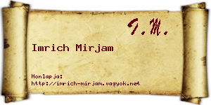 Imrich Mirjam névjegykártya